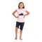 Girls summer pajama set Lazy bear t-shirt + Dark blue shorts